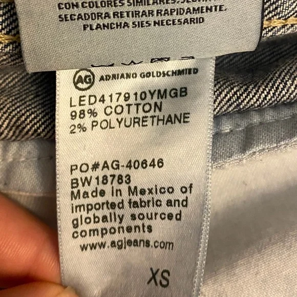 Adriano Goldschmied AG Distressed Denim Jacket Blue XS - Picture 4 of 9